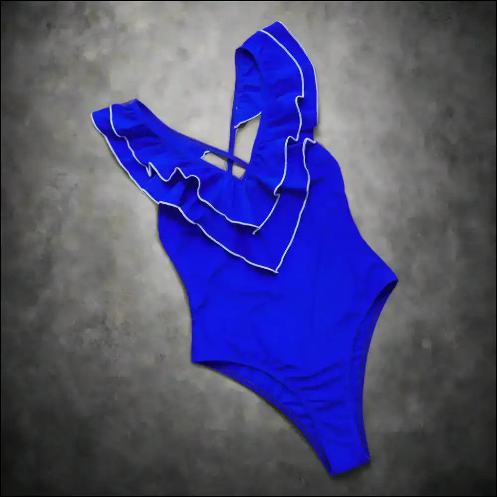 Make Waves in our Ruffled Crisscross Backless Beauty β Needful Things π - Royal Blue / m - One-piece