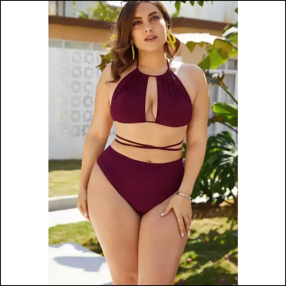 Beach Ready to Turn Heads: Rock the Cutout Tied Backless Bikini! ποΈπ - One-piece