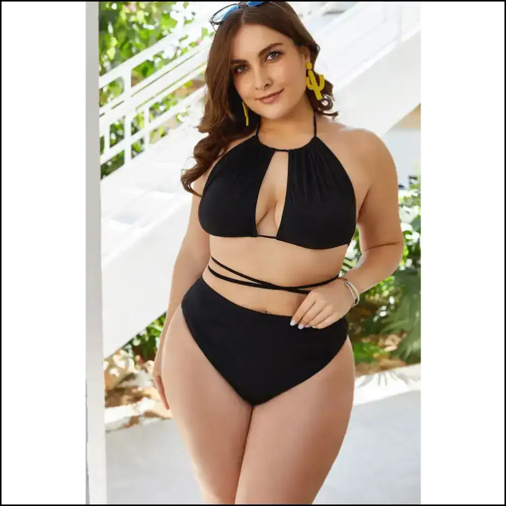 Beach Ready to Turn Heads: Rock the Cutout Tied Backless Bikini! ποΈπ - Black / 4xl - One-piece