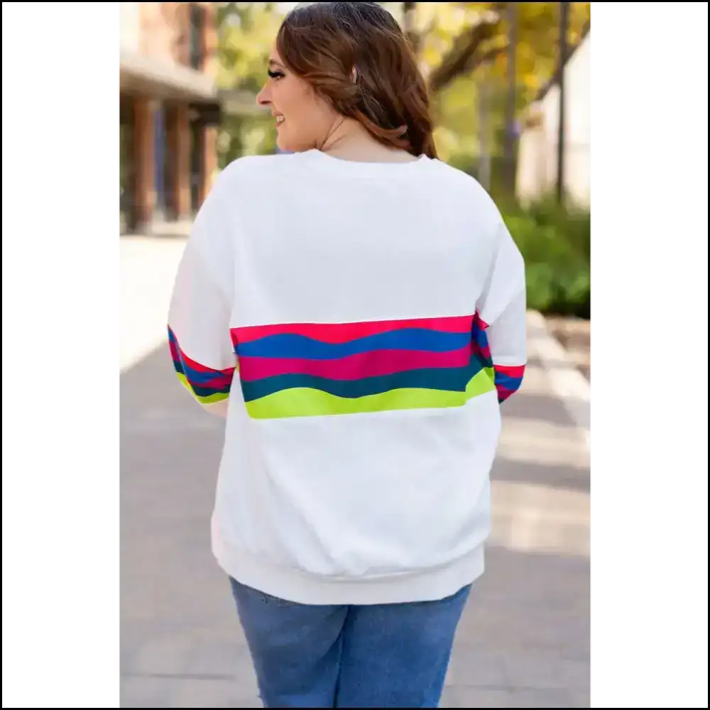 Needful Things: Colorful Stripe Plus Size Sweatshirt Slay All Day π
Tops