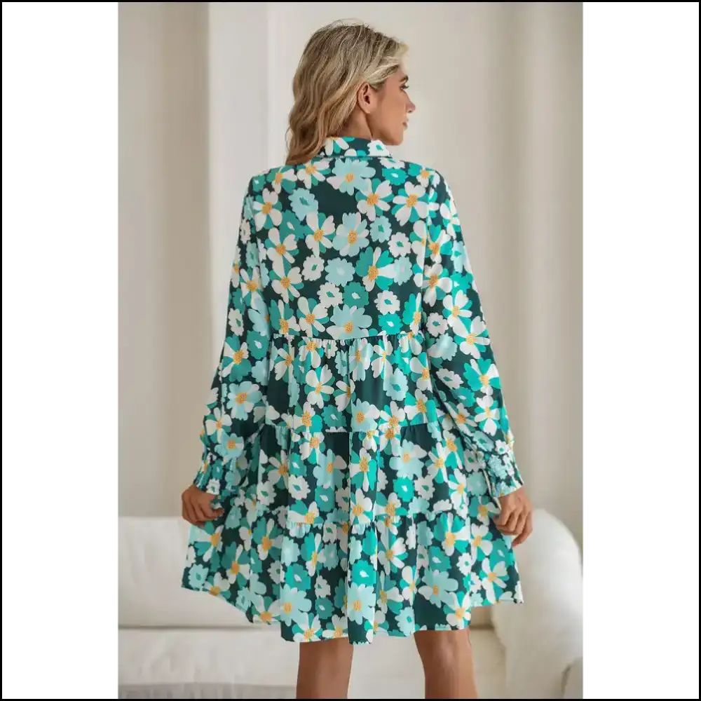 Blackish Green Floral Mini Dress: Slay Queen! π (needful Things) - Short Dresses