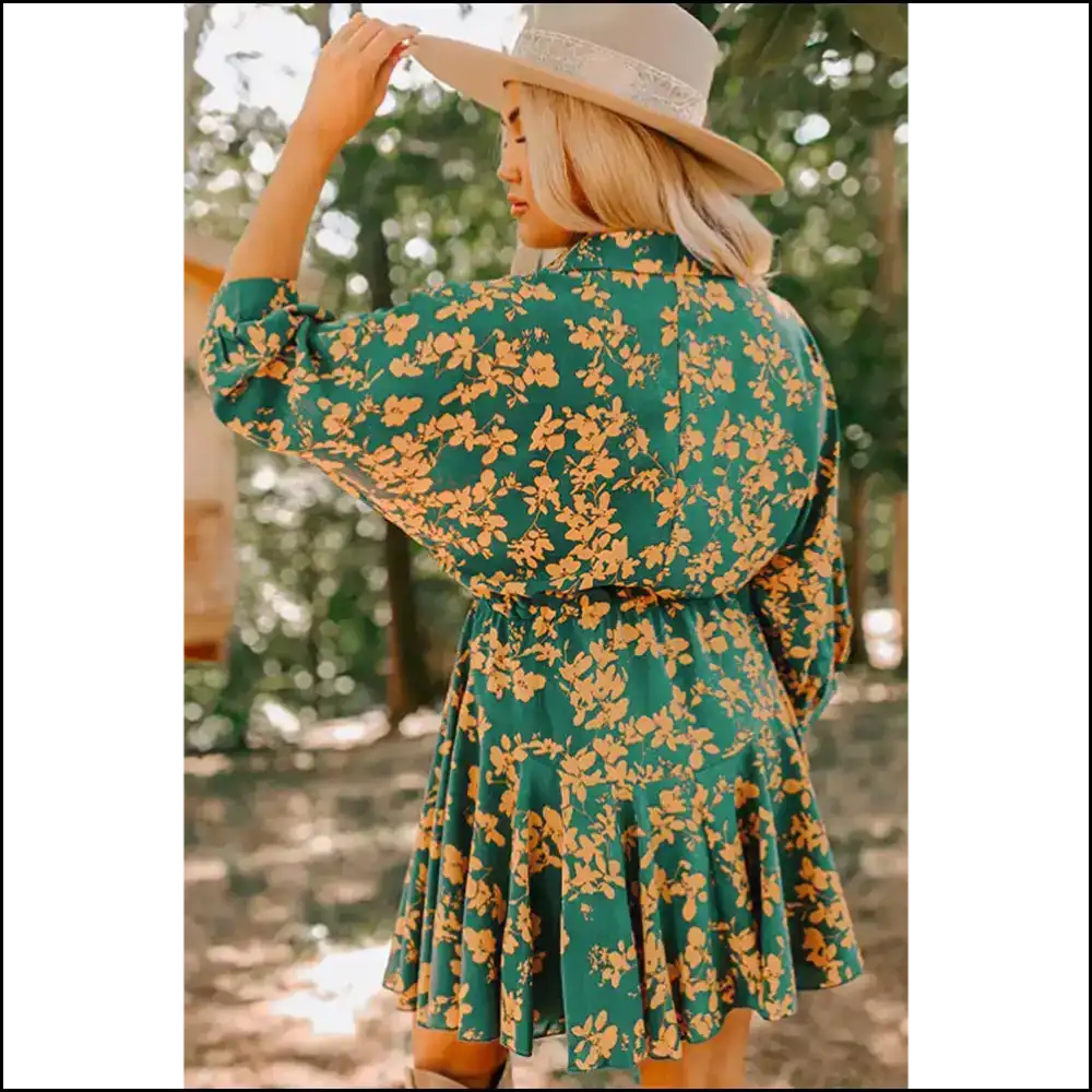 Chic Green Floral Dress: Go Gorgeous not Grim ๐ Needful Things Short Dresses
