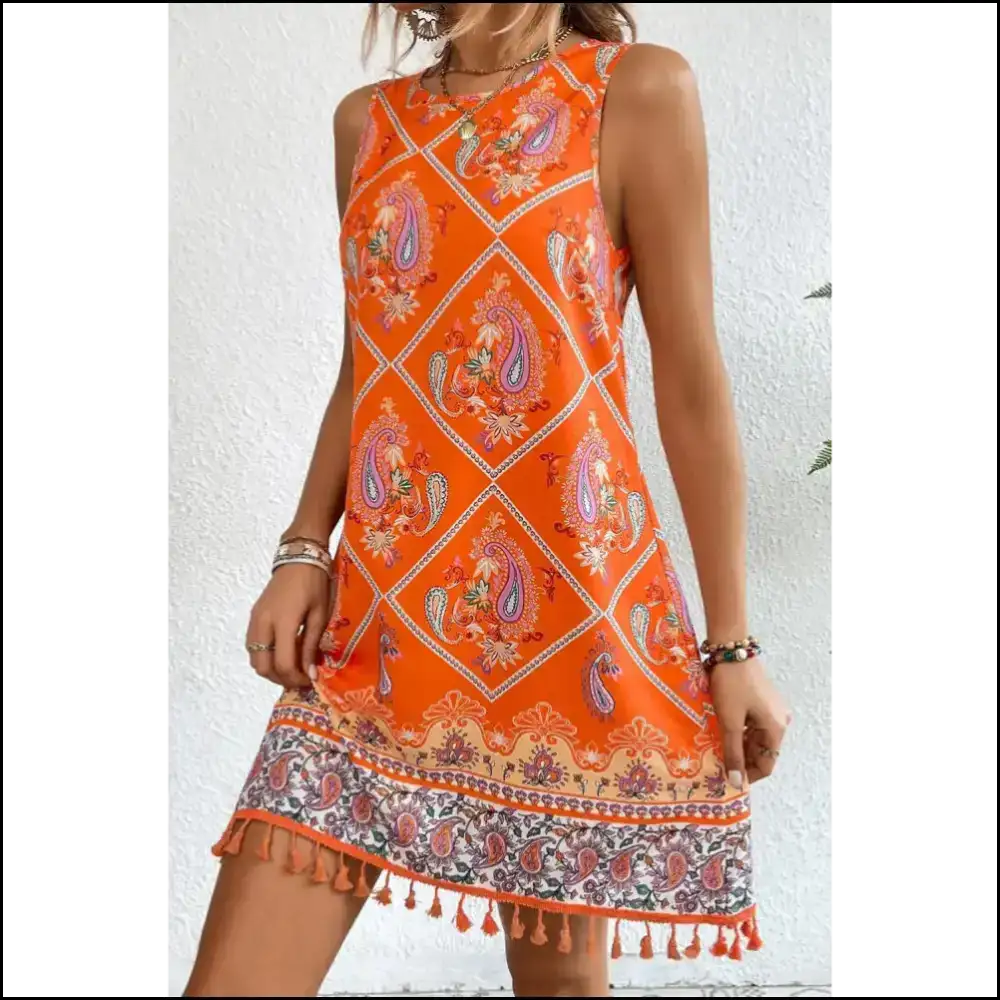 Boho Chic Orange Dress: Prepare for Maximum Tan! ๐ Needful Things Short Dresses