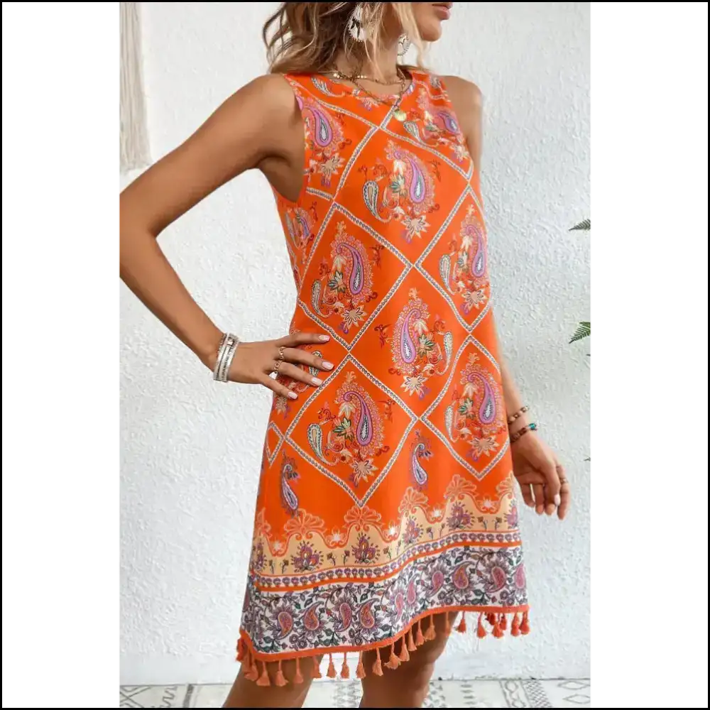 Boho Chic Orange Dress: Prepare for Maximum Tan! ๐ Needful Things Short Dresses