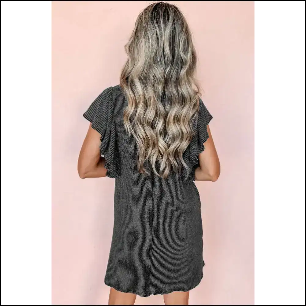 Black Crinkle Rib Mini Dress: Sexy Even Ter a Monday ๐ Needful Things - Short Dresses