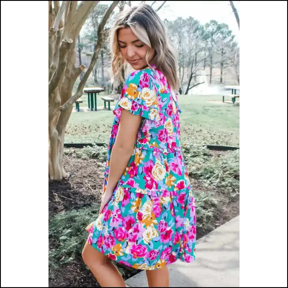 Flirty Green Floral Dress: I’m a Plant! 🪴 Needful Things - Short Dresses