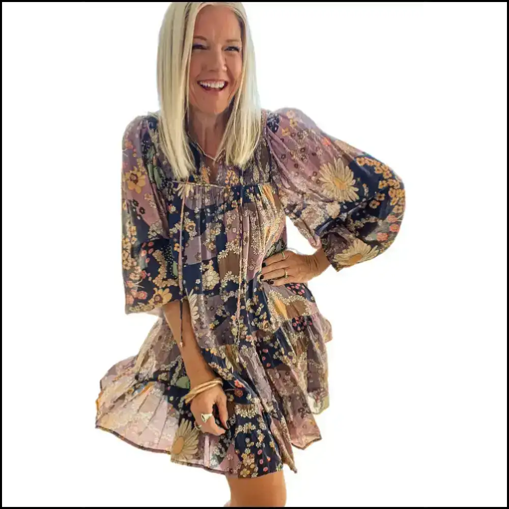 Purple Boho Floral Print: Dress so Good It’s Almost Illegal 😈 Short Dresses