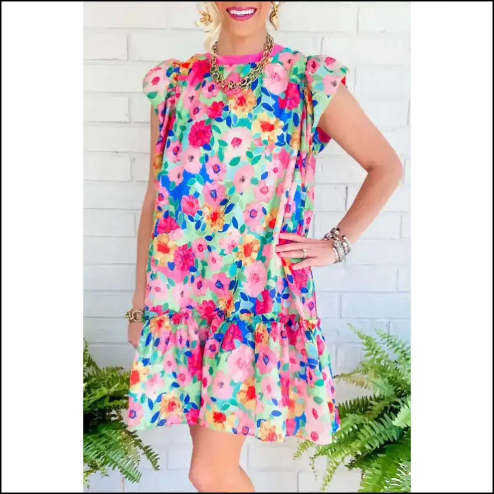 Floral Print Dress: Warning May Cause Spontaneous Dancing π Needful Things - Multicolour / s - Short Dresses