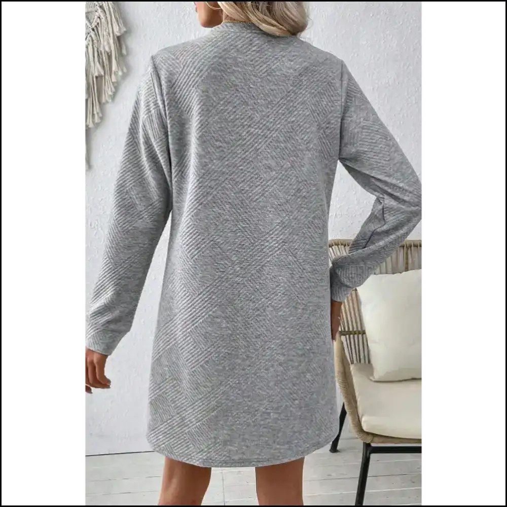 Gray Textured Long Sleeve: Dress to Impress (even your Ex) ๐ Needful Things Short Dresses