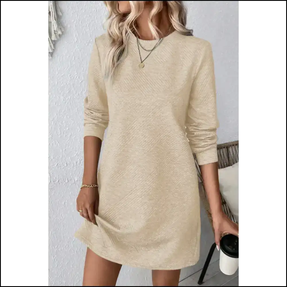 Gray Textured Long Sleeve: Dress to Impress (even your Ex) ๐ Needful Things Apricot / s Short Dresses