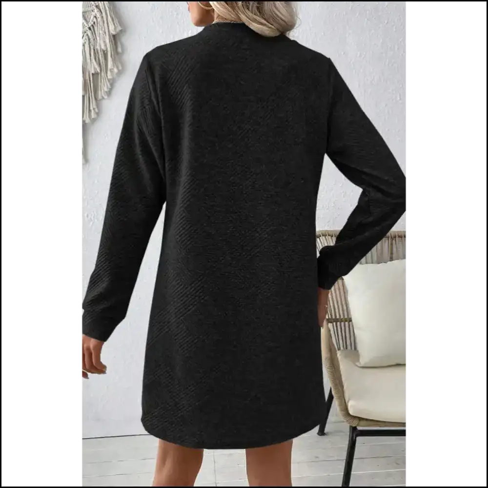 Gray Textured Long Sleeve: Dress to Impress (even your Ex) ๐ Needful Things Short Dresses