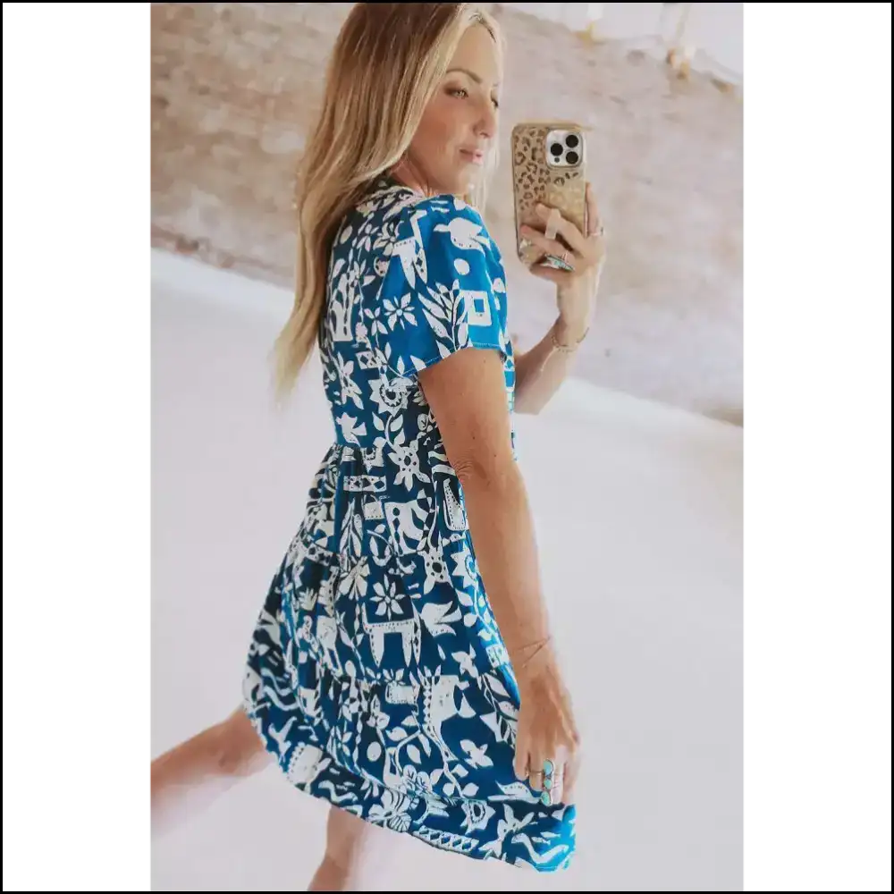 Charming Blue Babydoll Mini Dress: Dangerously Cute π - Short Dresses