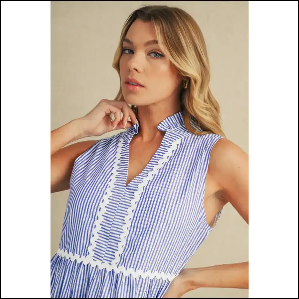 Chic Blue Stripe Mini Dress: Fashionista 💙 (needful Things) Short Dresses
