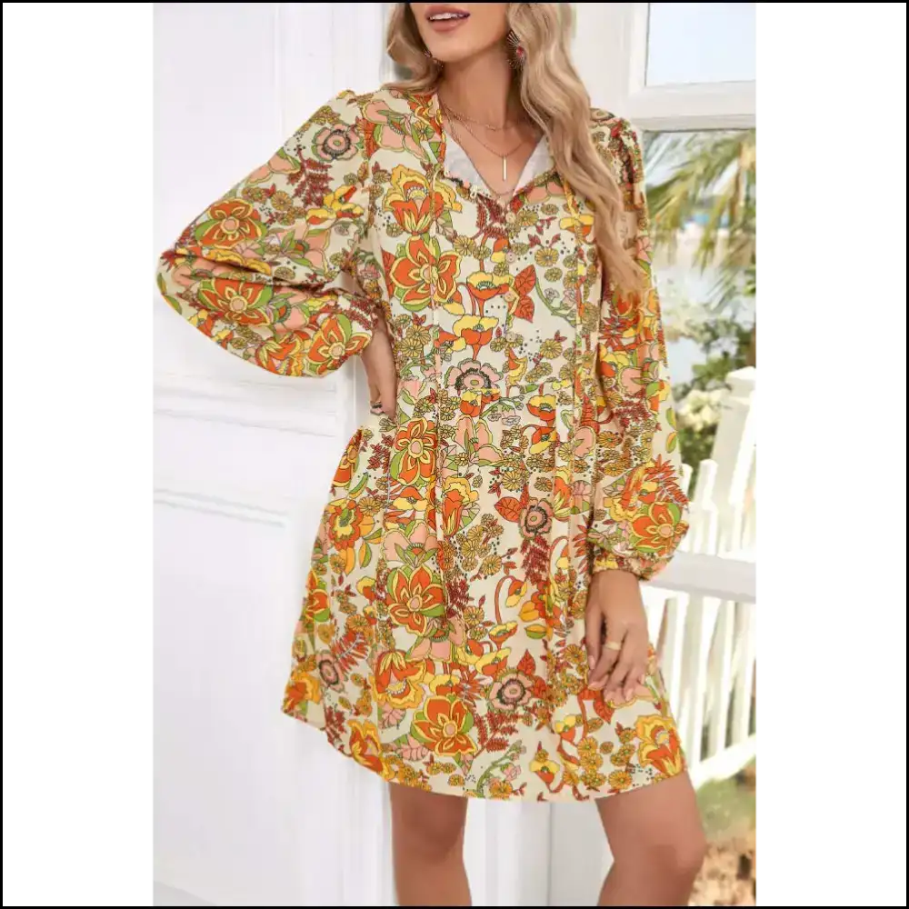 Yellow Cream Floral Mini Dress: Warning May Cause Stares! s Short Dresses