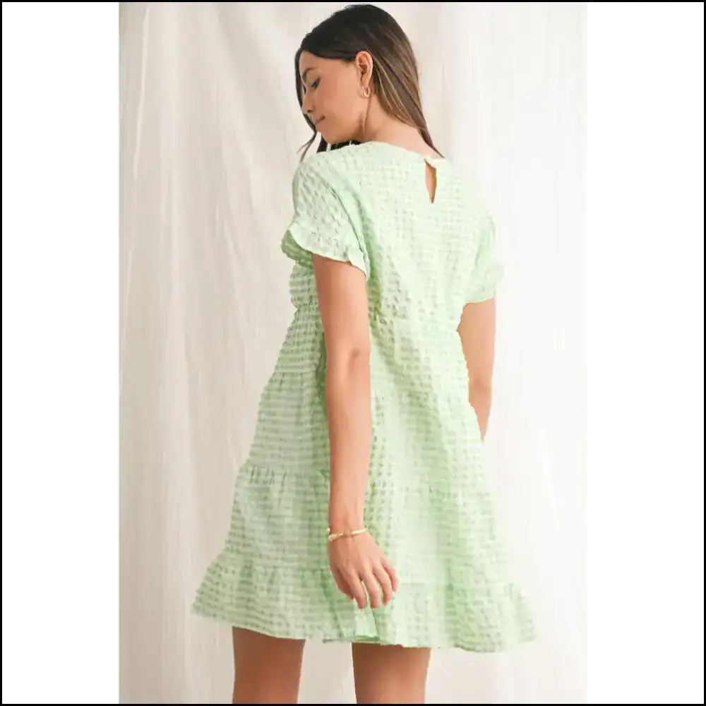 Green Plaid Ruffle Mini Dress: Needful Things! Short Dresses