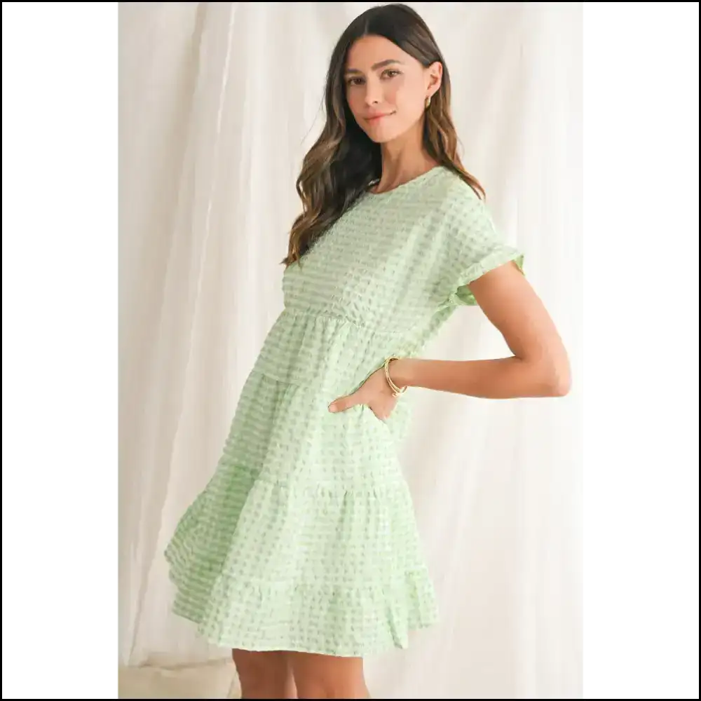 Green Plaid Ruffle Mini Dress: Needful Things! Short Dresses