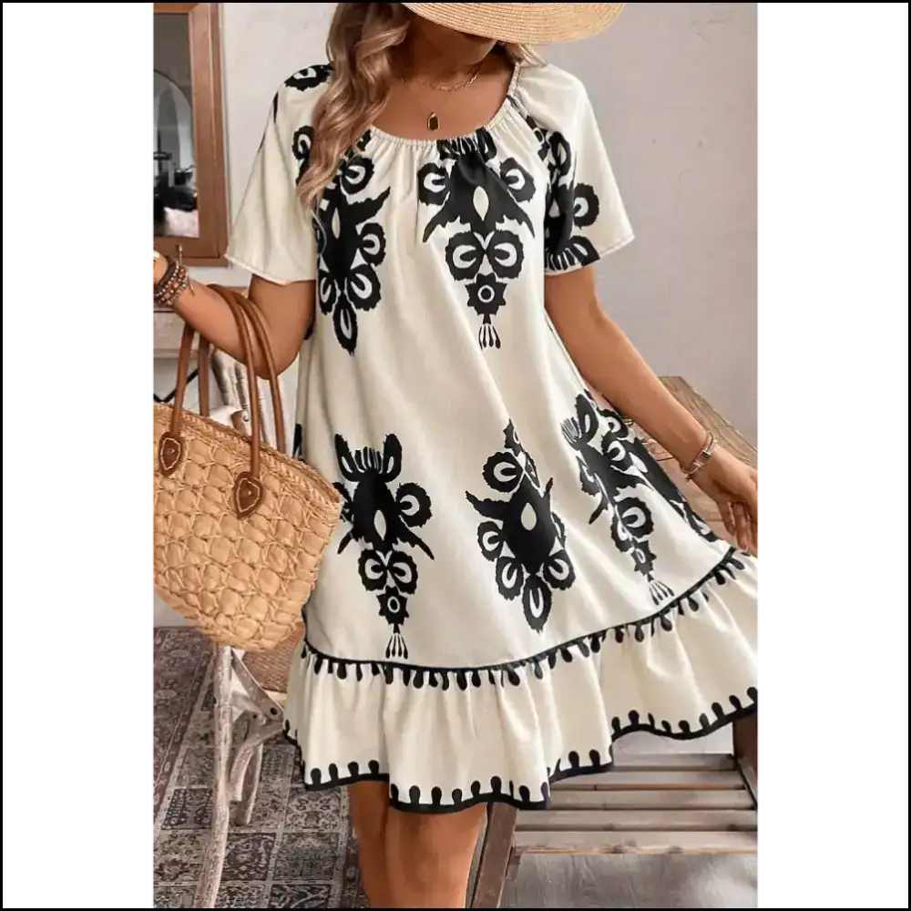 Needful Things: Ruffle Mini Dress ?Boho Sass Explosion 💥 Short Dresses