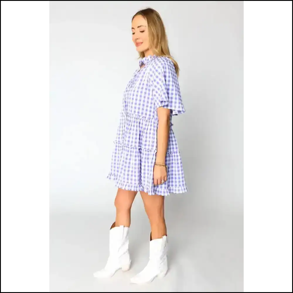 Plaid Frill Tiered Mini Dress: Dangerously Cute Needful Things - Short Dresses