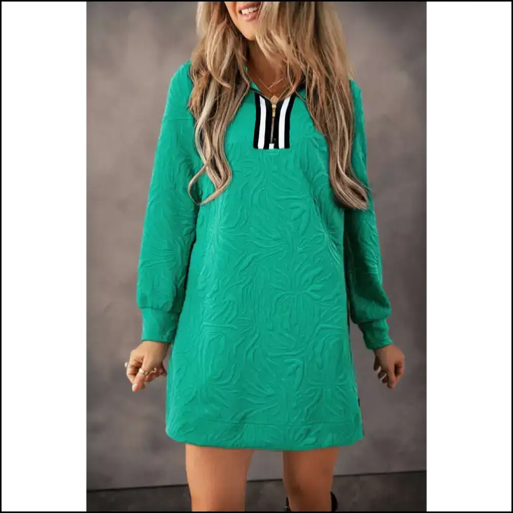 Sea Green Jacquard Mini Dress: Sexy Needful Things Approved! ๐๐ - Short Dresses