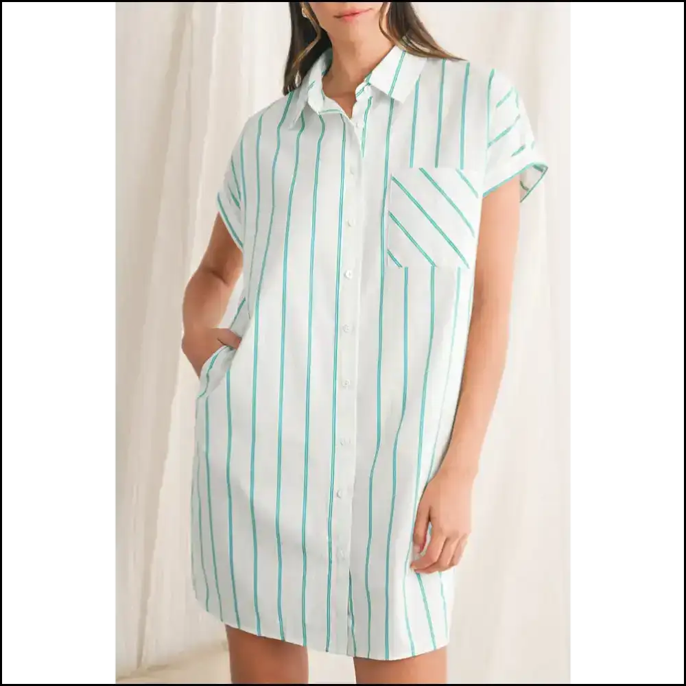 Mint Green Striped Mini Dress: Basically a Portable Party 🎉 / s Short Dresses