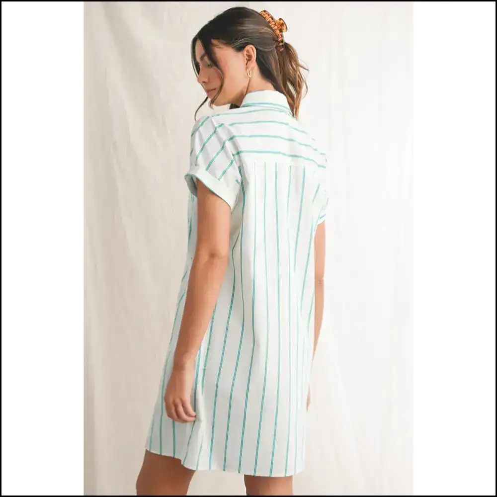 Mint Green Striped Mini Dress: Basically a Portable Party 🎉 Short Dresses