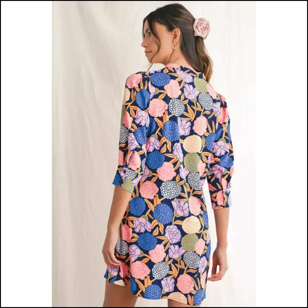 Navy Blue Hydrangea Dress: Brunch & Bad Decisions 😈 Short Dresses