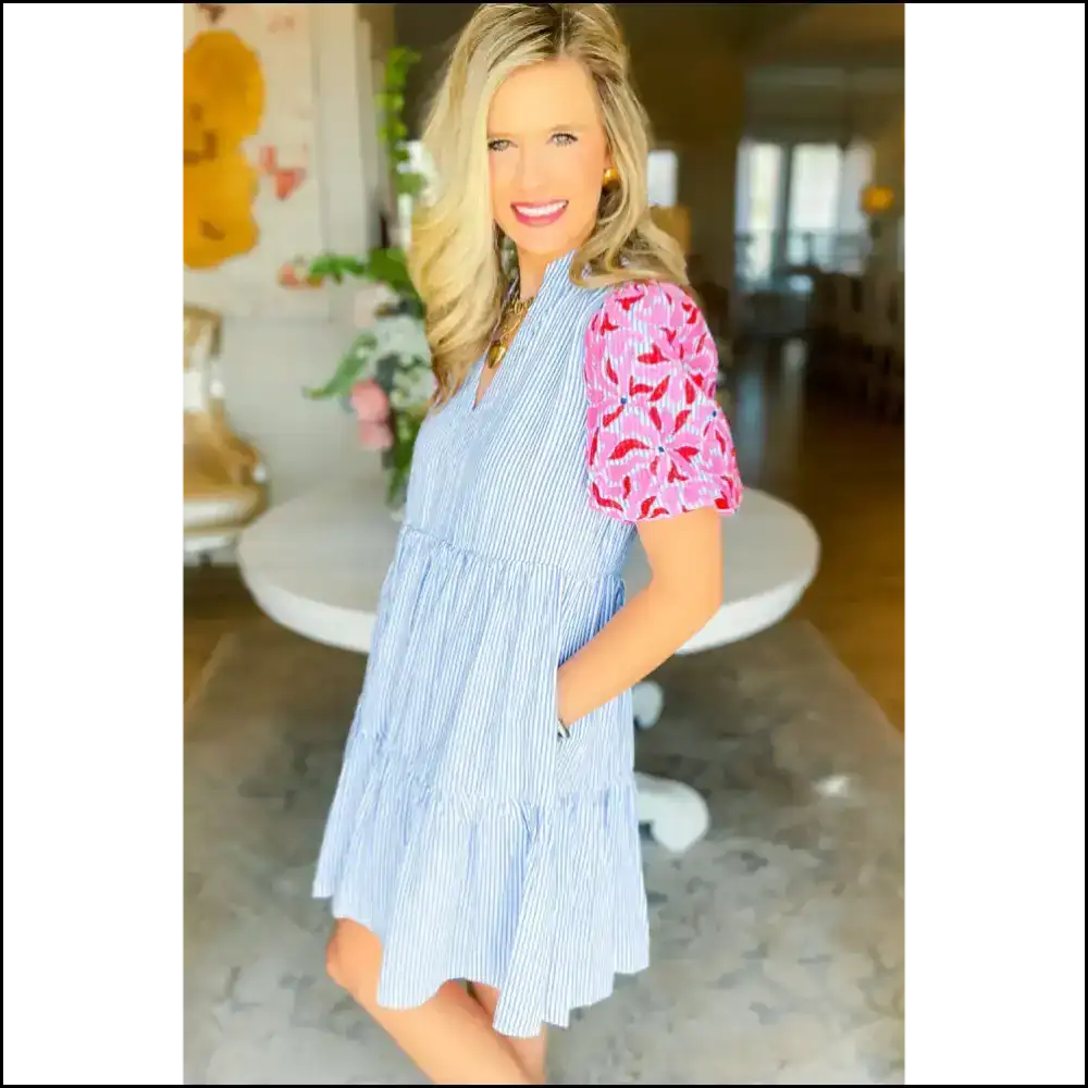 Sky Blue Stripe Dress: Garden Goddess or Accidental Cult Leader? Needful Things ๐ Short Dresses