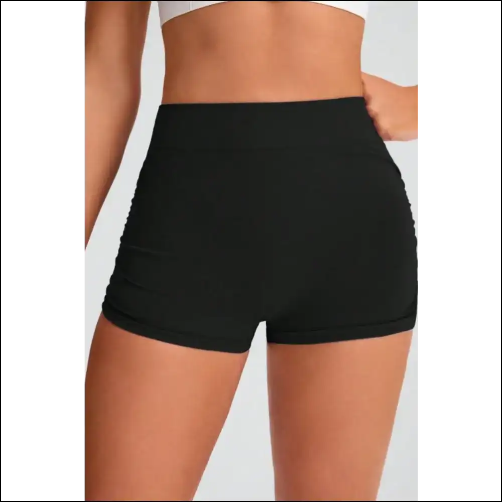 Chic Elastic Waist Active Shorts for Women - Black / m
