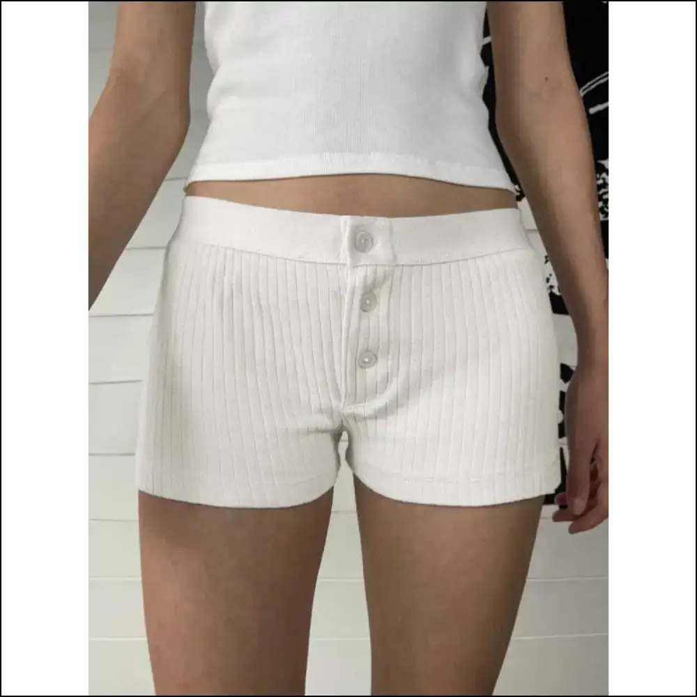 Divine Button Detail Shorts - Cream / s