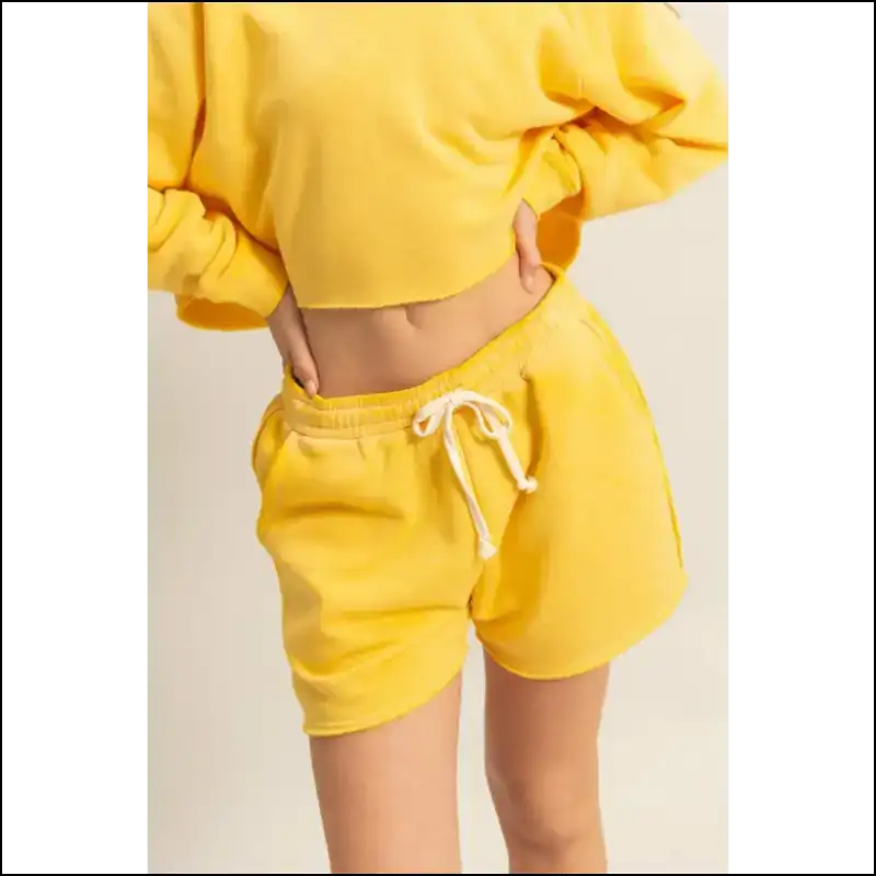 Hyfve Stylish Drawstring Shorts with Pockets Yellow / l