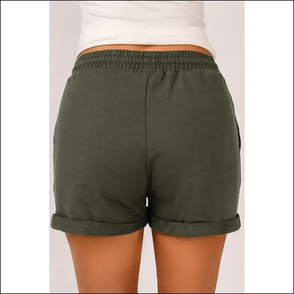 Chic Drawstring Waist Cuffed Shorts