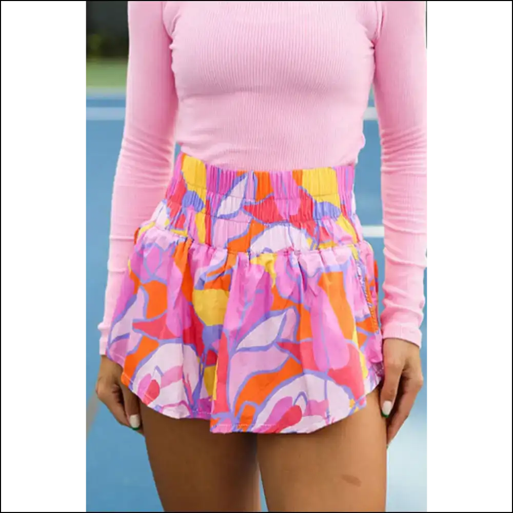 Green Abstract Flared Shorts: Leg Day? More Like Legend Ary! ✨ Needful Things Shorts