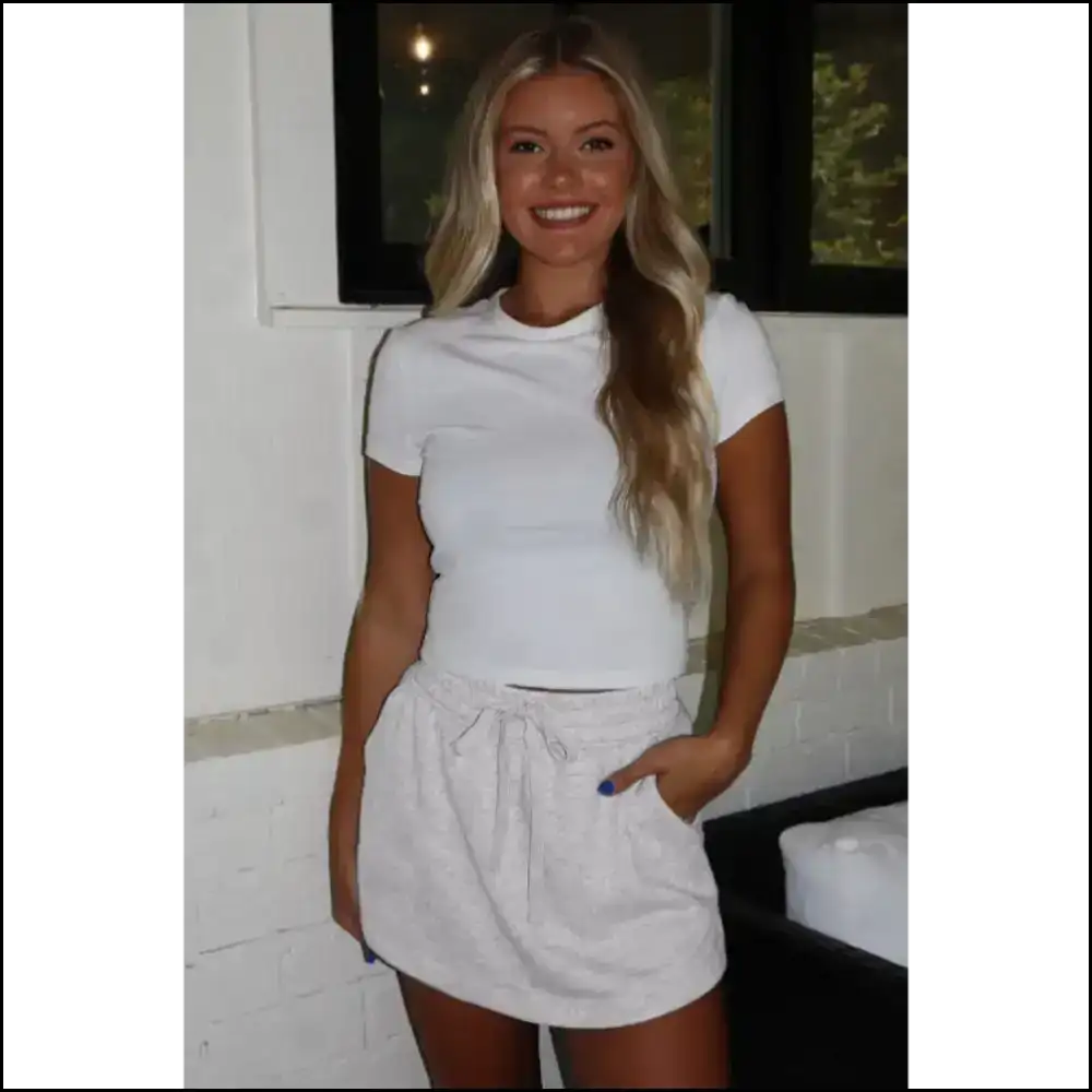 Light Grey French Terry Skort: Comfy & Ready for Anything! π Needful Things - Shorts