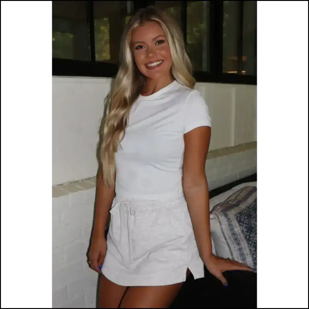 Light Grey French Terry Skort: Comfy & Ready for Anything! π Needful Things - Shorts