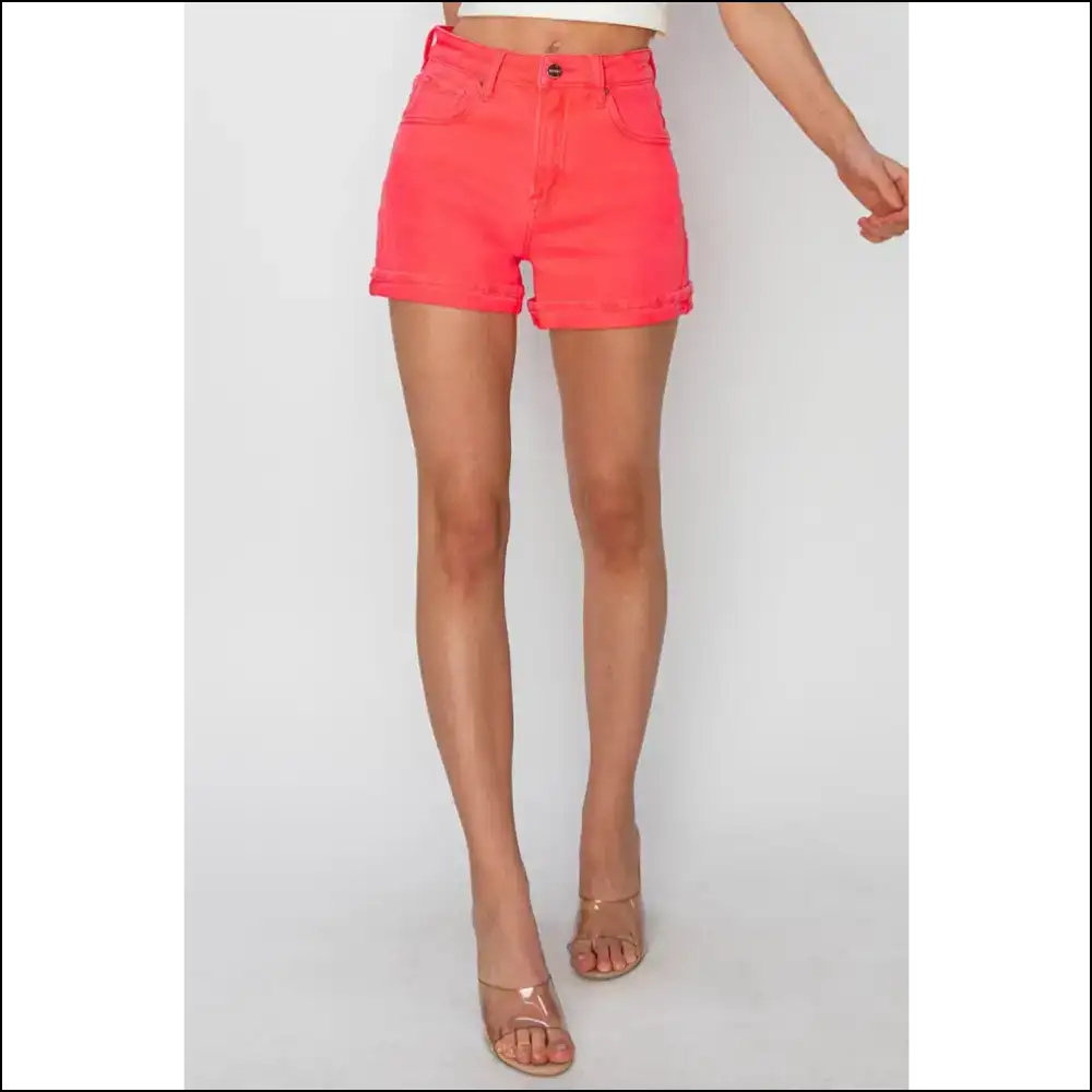 Risen High Rise Cuffed Denim Shorts