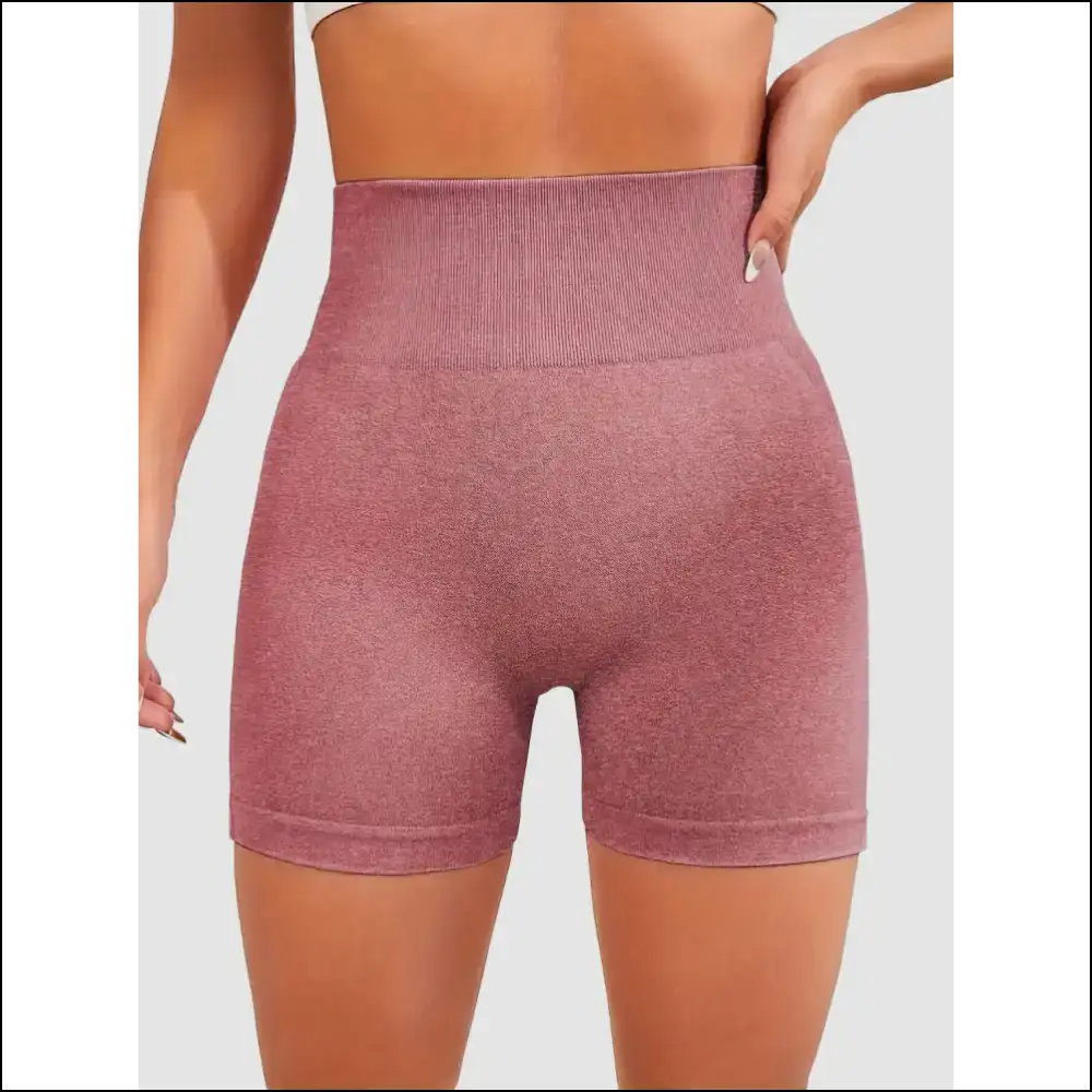 High Waist Active Shorts - Elevate your Style - Dusty Pink / s