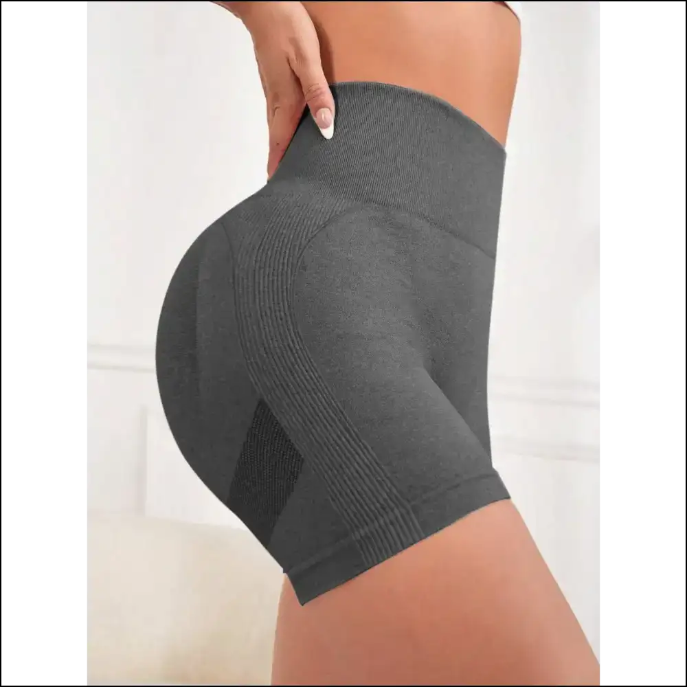 High Waist Active Shorts - Elevate your Style - Dark Gray / s