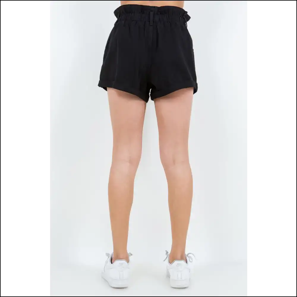 American Bazi High Waist Paper Bag Shorts