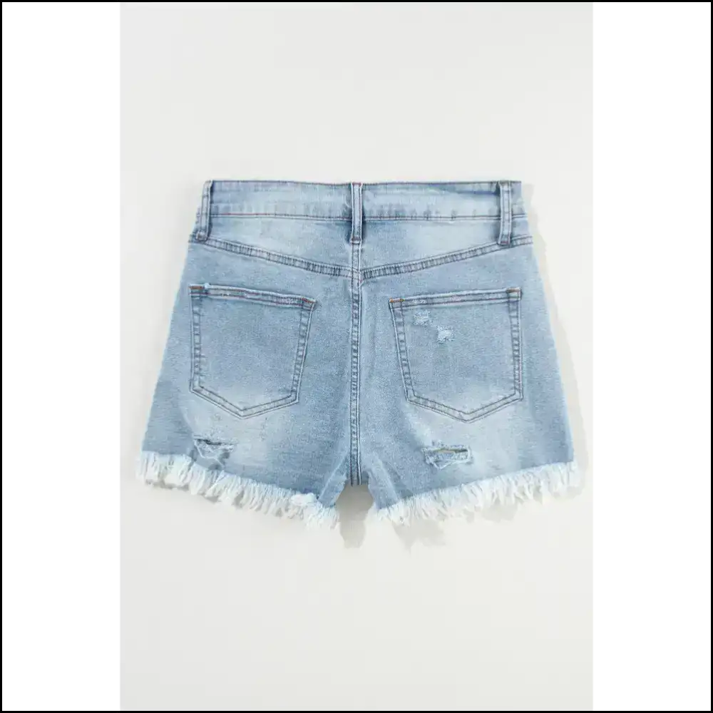 Blue Distressed High Waist Shorts: Ready to Party? π Shorts