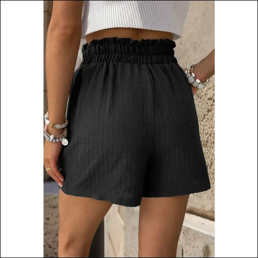 Perfee Pocketed Double Buckle High Waist Shorts