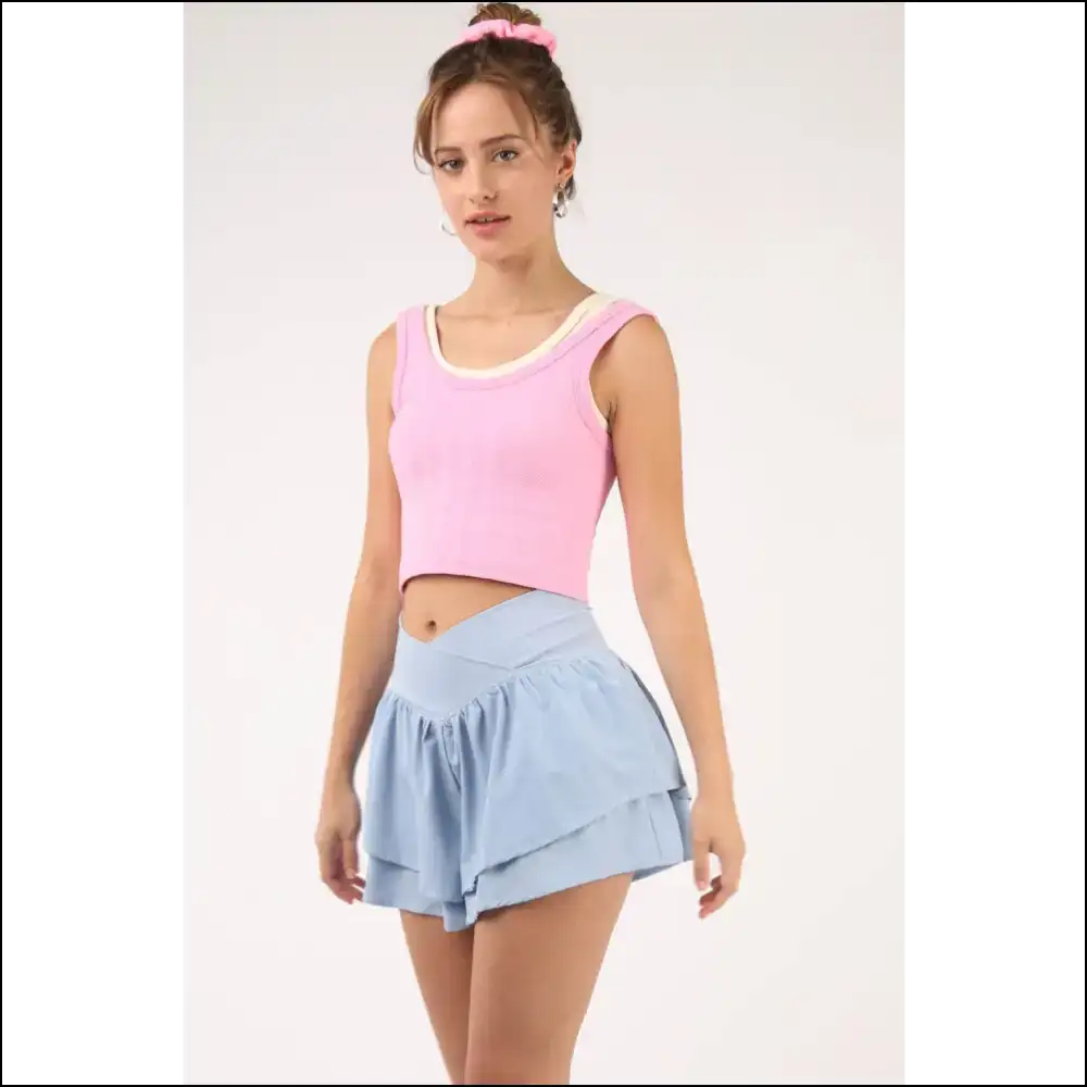 Very j V-shaped High Waist Layered Active Shorts - Light / l