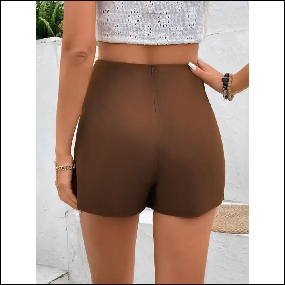 Perfee Pocketed High Waist Shorts