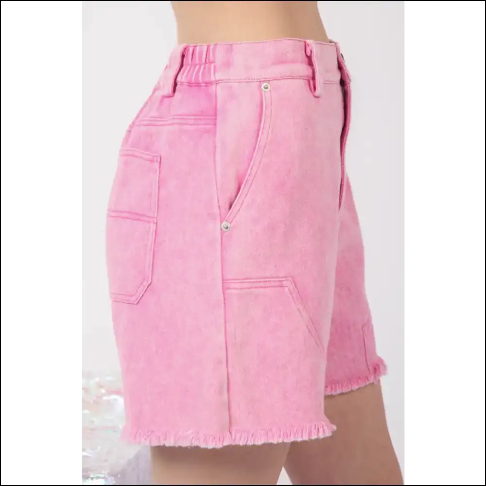 Chic Washed Raw Hem Denim Shorts
