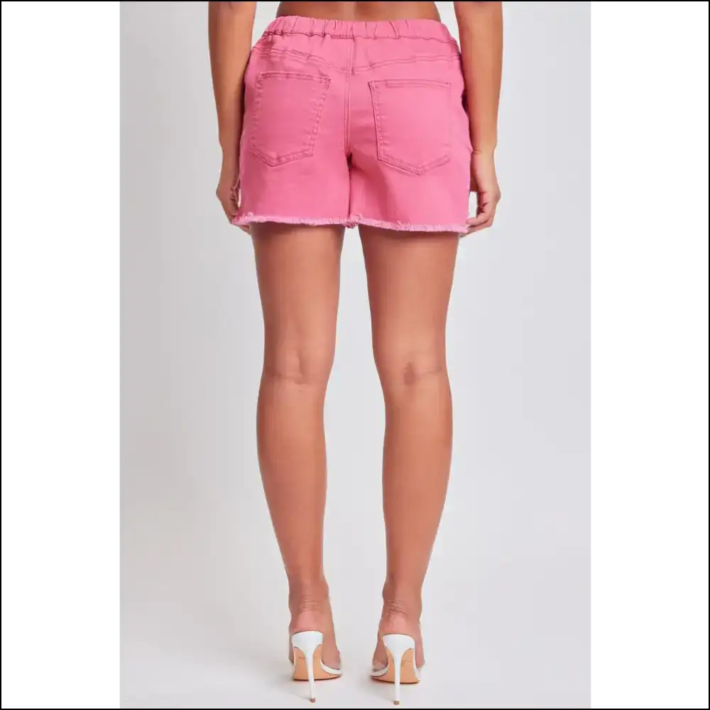 Ymi Drawstring Raw Hem Shorts - Trendy & Chic