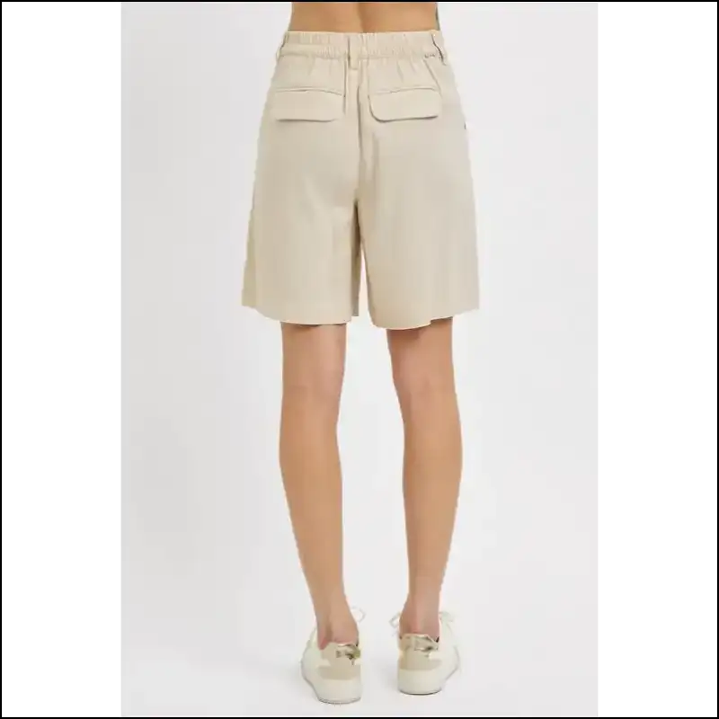 Risen High Rise Pleated Front Shorts