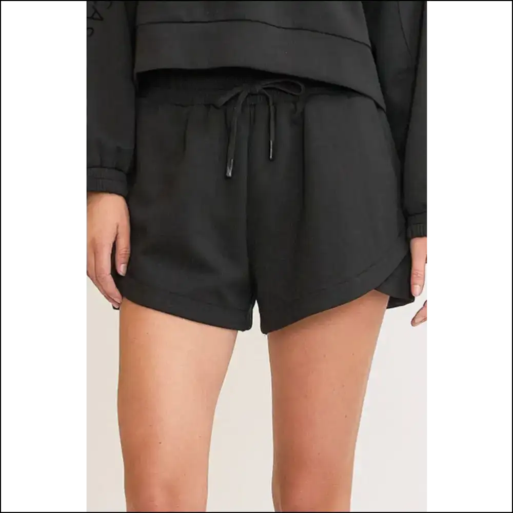 Umgee Plus Size Drawstring Sweat Shorts with Pockets
