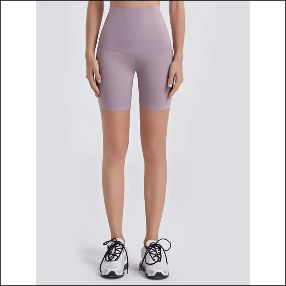 Chic Wide Waistband Sports Shorts for Women - Heather / 2xl
