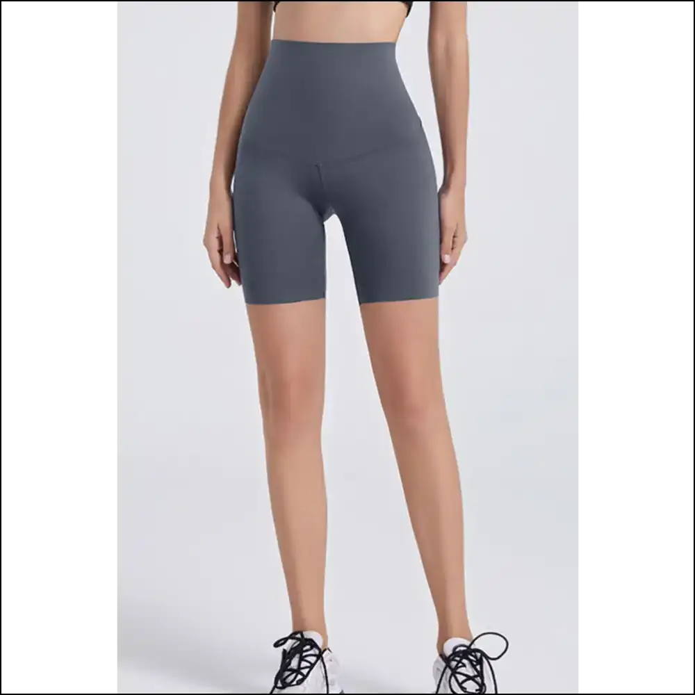 Chic Wide Waistband Sports Shorts for Women - Light Gray / Xl