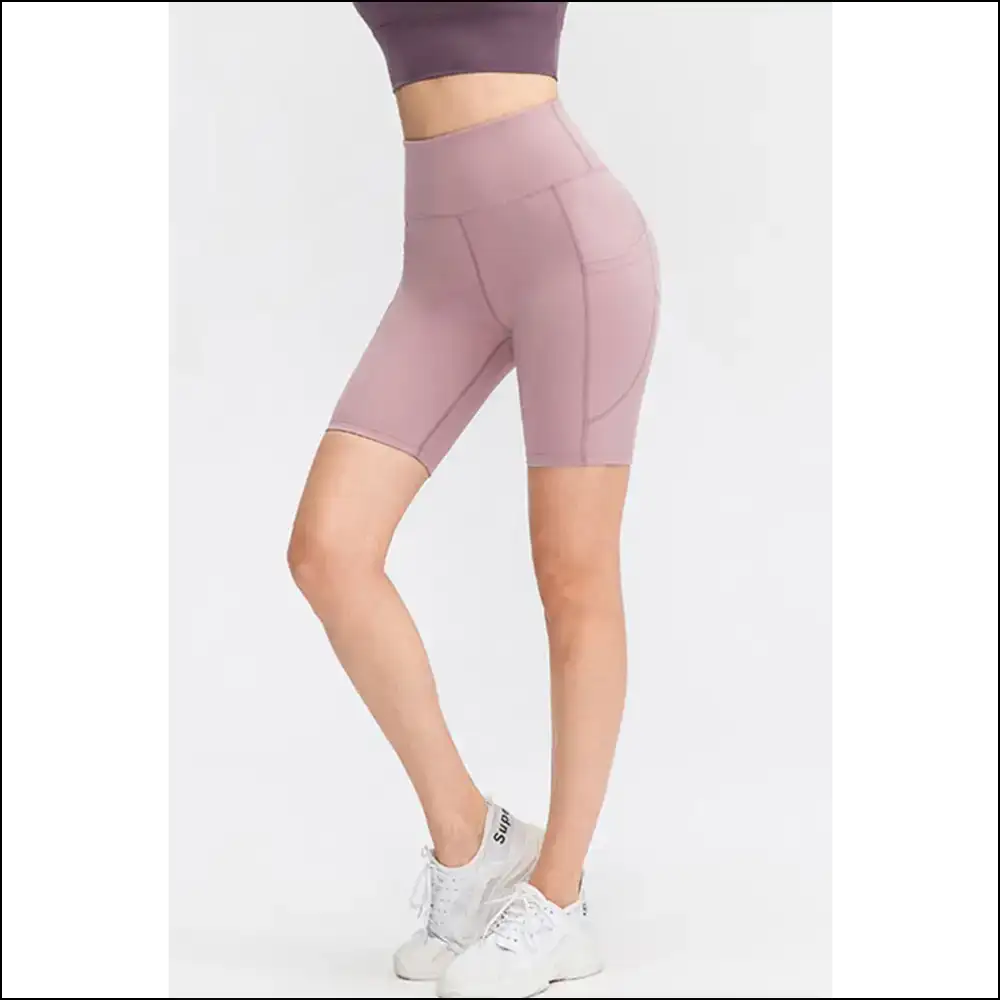 Chic Wide Waistband Sports Shorts with Pockets