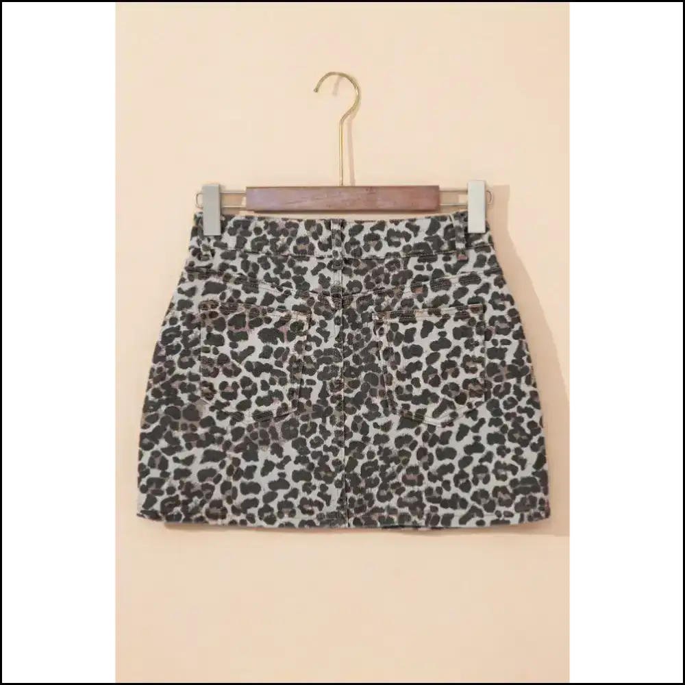 Khaki Gone Wild: Needful Things Leopard Print Denim Mini 🐆 Skirts